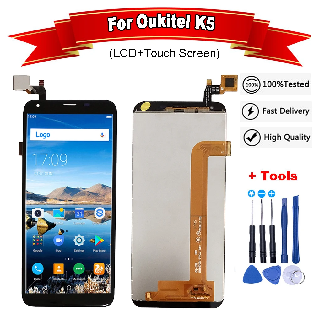 720*1440 для Oukitel K5 ЖК дисплей Дисплей и сенсорный экран Экран сборки Мобильный