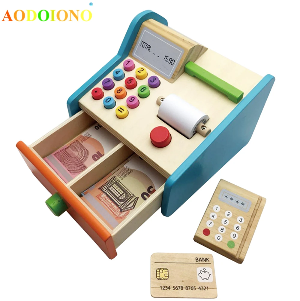Baby Wooden Toy Simulation Cash Register Groceries Toys Real Life Cosplay Check Out Stand Play Game Educational Toy for Children
Baby Wooden Toy Simulation Cash Register Groceries Toys Real Life Cosplay Check Out Stand Play Game Educational Toy for Children