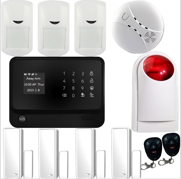 GSM Wifi Alarm System With Wireless Smoke Detector IOS/Android APP Control WiFi Home with Outdoor Sirens | Безопасность и защита