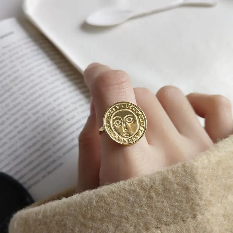 Silvology Sterling 925 Silver Lucky Human Face Rings Gold Nordic Style Creative Texture Rings For Women Festival Jewelry Gift
Silvology Sterling 925 Silver Lucky Human Face Rings Gold Nordic Style Creative Texture Rings For Women Festival Jewelry Gift
