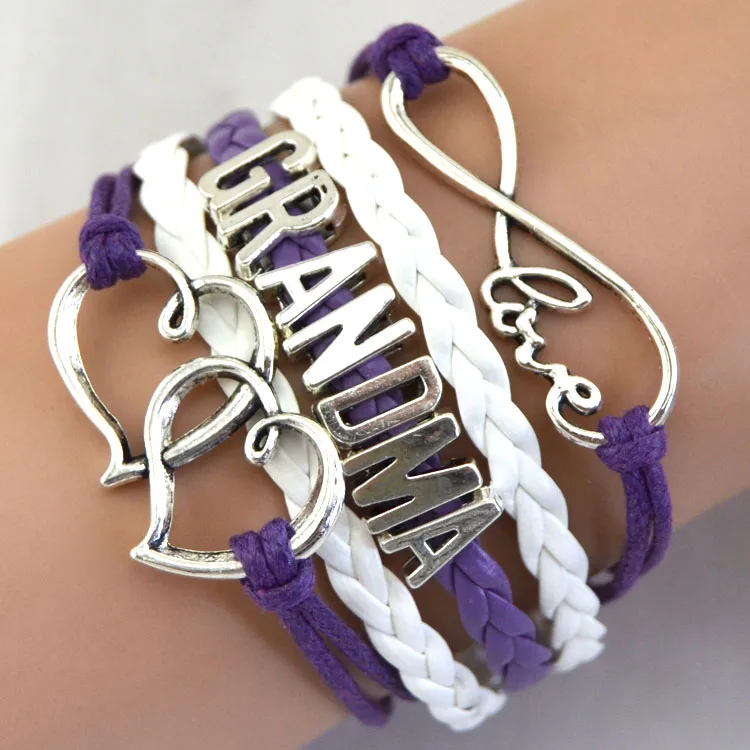 Wholesale Fashion Jewelry Infinity Love Mom Grandma Heart Charms Rope Bracelet For Women Wrap Leather Bracelets bangles
Wholesale Fashion Jewelry Infinity Love Mom Grandma Heart Charms Rope Bracelet For Women Wrap Leather Bracelets bangles
