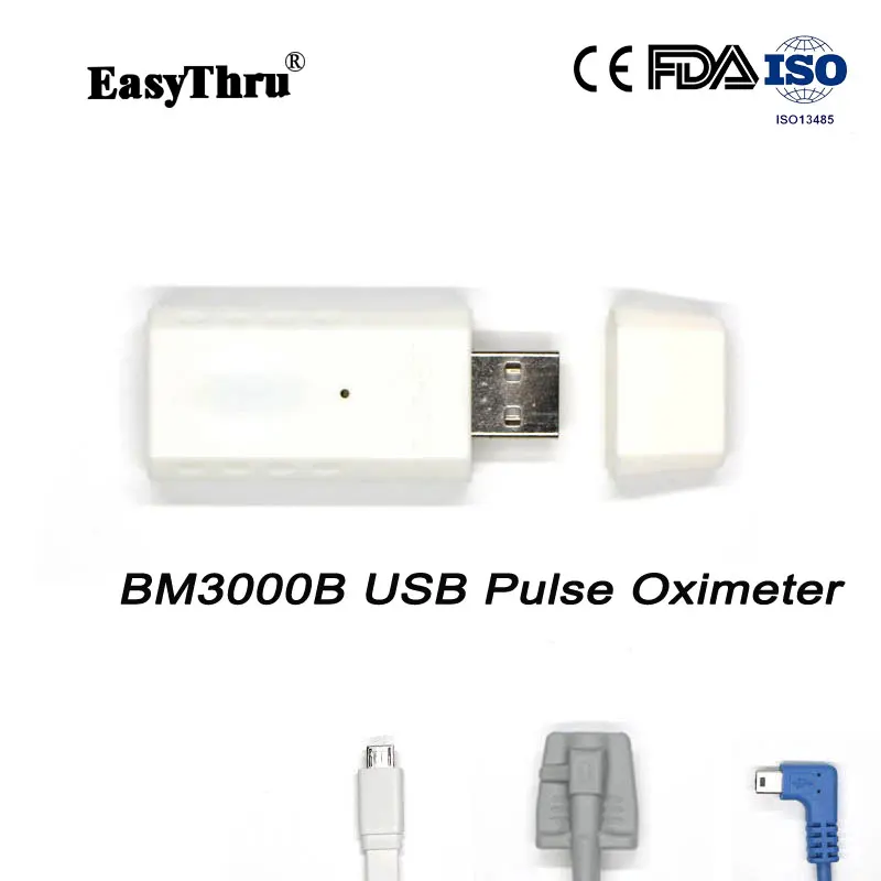 EasyThru BM3000B Portable USB Pulse Oximeter SpO2 Monitor For Android Mobile phone And PC Health care
EasyThru BM3000B Portable USB Pulse Oximeter SpO2 Monitor For Android Mobile phone And PC Health care