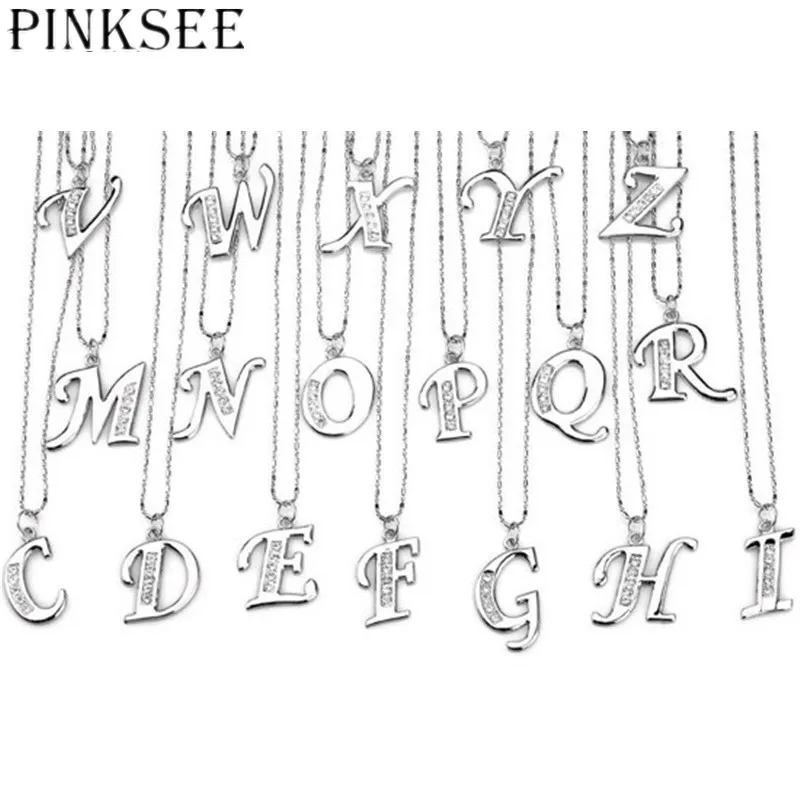 PINKSEE Women Silver Color Crystal Rhinestone A-Z Letter Charm Initial Alphabet Pendant Chain Necklace Jewelry Accessories
PINKSEE Women Silver Color Crystal Rhinestone A-Z Letter Charm Initial Alphabet Pendant Chain Necklace Jewelry Accessories