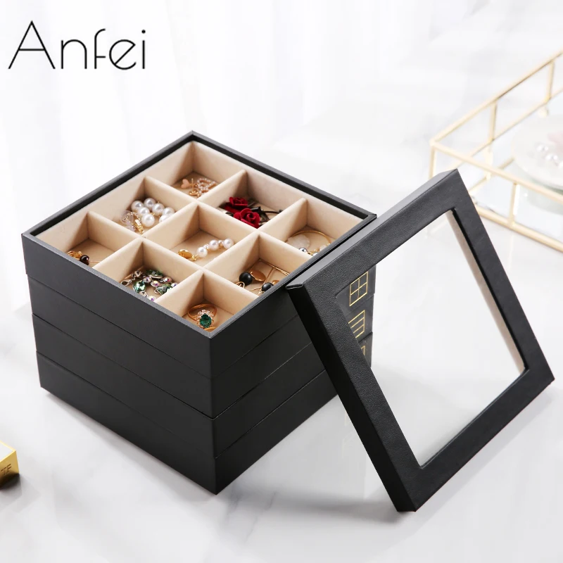 ANFEI high quality black PU leather jewelry tray with cover display bracelet ring earring pendant watch Jewelry display Z1411
ANFEI high quality black PU leather jewelry tray with cover display bracelet ring earring pendant watch Jewelry display Z1411