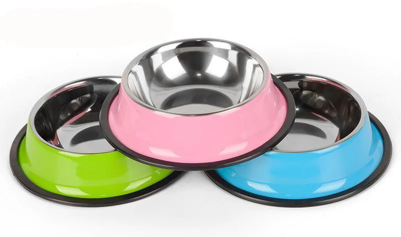 Stainless Steel Dog Bowl Anti-skid Pet Cat Food Water Feeding Bowls Pet Food Water Feeder XS-L9