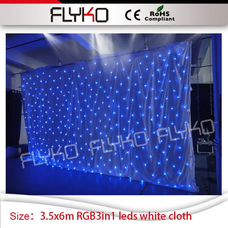 CE ROHS cetificate 3.5m high by 6m width full color led lights white curtain led star curtain led backdrop
CE ROHS cetificate 3.5m high by 6m width full color led lights white curtain led star curtain led backdrop
