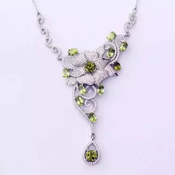 Fidelity natural peridot pendant Necklaces s925 sterling silver flowers fine jewelry for women party natural green gemstone
Fidelity natural peridot pendant Necklaces s925 sterling silver flowers fine jewelry for women party natural green gemstone
