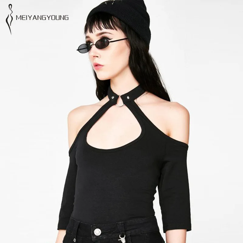 MEIYANGYOUNG Women Punk Chic Tshirt Black Off Shoulder Casual Sexy Gothic Hollow Heart Hipster Club Tops Girl Kawaii Clothes
MEIYANGYOUNG Women Punk Chic Tshirt Black Off Shoulder Casual Sexy Gothic Hollow Heart Hipster Club Tops Girl Kawaii Clothes