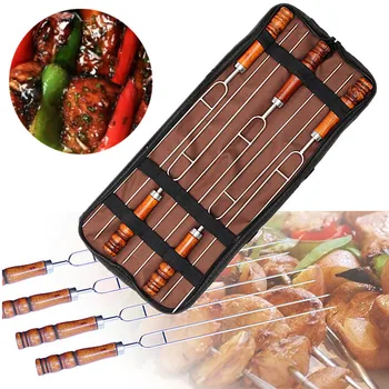 5Pcs/Set Outdoor BBQ Forks Stainless Steel Wood Handle Meat Skewer Tool with Bag for Travel Camping Barbecue Picnic
5Pcs/Set Outdoor BBQ Forks Stainless Steel Wood Handle Meat Skewer Tool with Bag for Travel Camping Barbecue Picnic