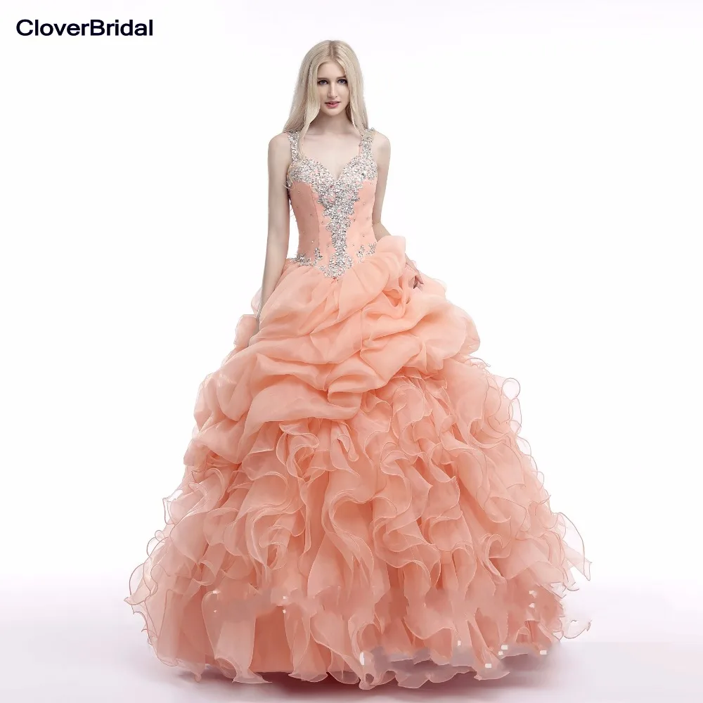 In stock organza ruffled cheap new coral quinceanera dresses 2015 with beaded straps mint green see though back ball gown
In stock organza ruffled cheap new coral quinceanera dresses 2015 with beaded straps mint green see though back ball gown