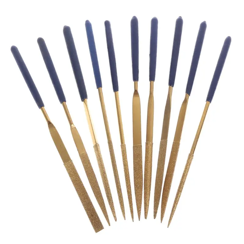 10Pcs Titanium Diamond Coating Needle File Set Metal Working Craft Jewelry Repair Tools 140mm x 3mm
10Pcs Titanium Diamond Coating Needle File Set Metal Working Craft Jewelry Repair Tools 140mm x 3mm