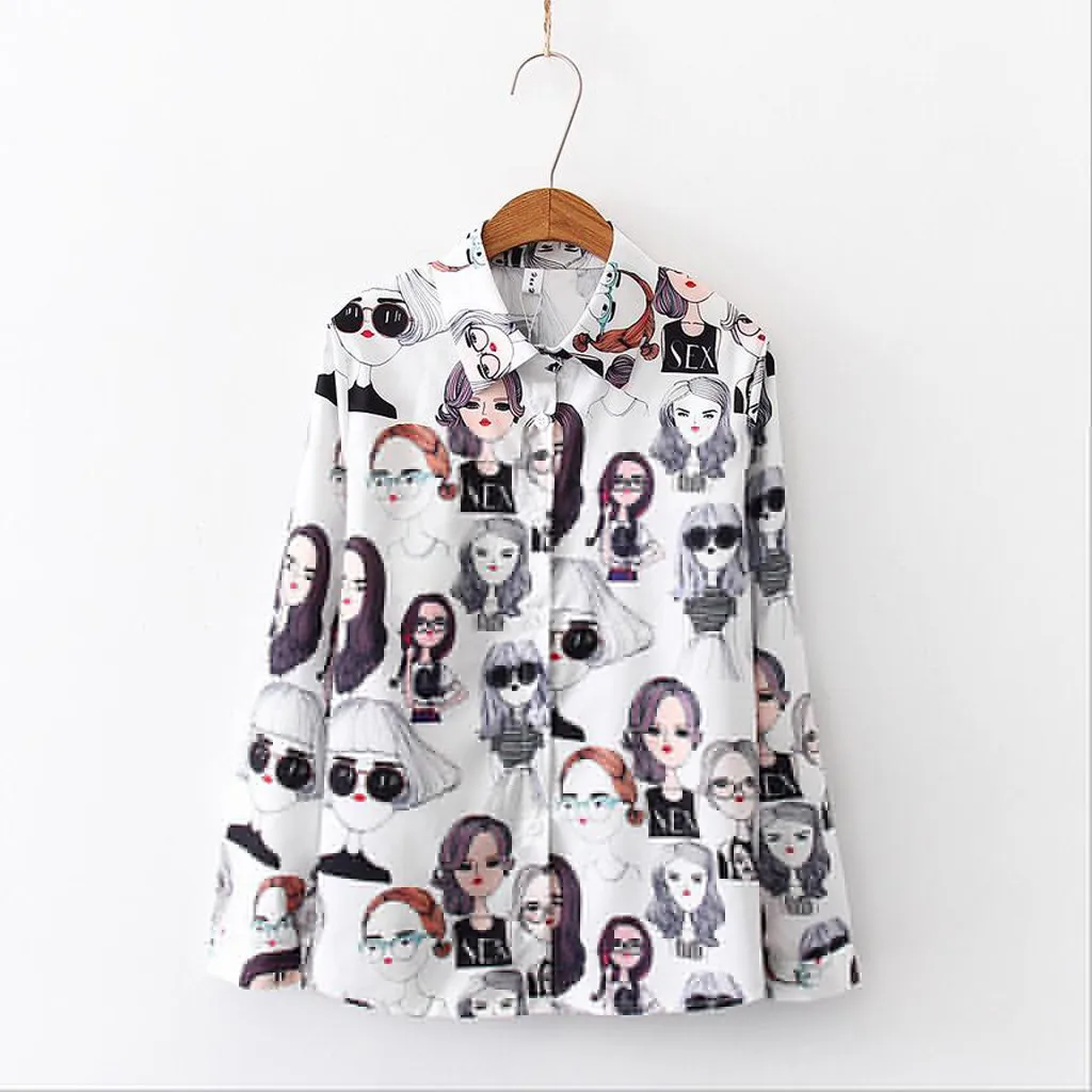 2019 Women Newspaper Print Long Sleeve Blouse 2019 Spring Fashion Korean Loose Long Shirt Female Button Casual Blouse and Tops
2019 Women Newspaper Print Long Sleeve Blouse 2019 Spring Fashion Korean Loose Long Shirt Female Button Casual Blouse and Tops