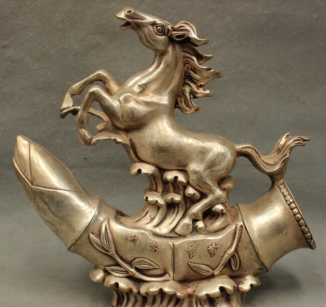 wholesale factory 11" Folk Chinese Decoration Brass Zodiac Silver Year Up Horse Statue On Bamboo Sculpture
wholesale factory 11" Folk Chinese Decoration Brass Zodiac Silver Year Up Horse Statue On Bamboo Sculpture