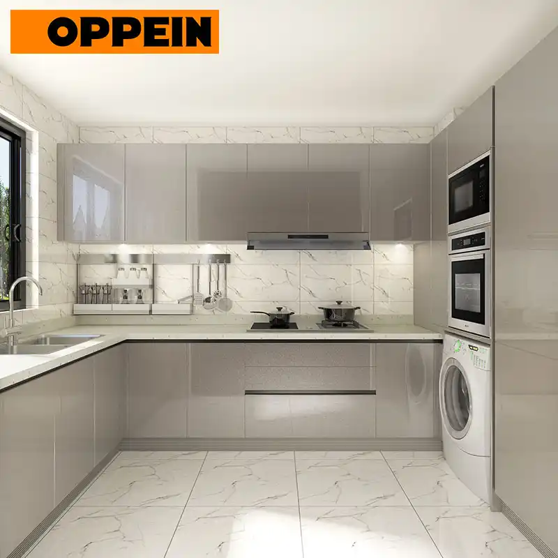 Oppein Modern Design High End Kitchen Cabinets With Clean Handle