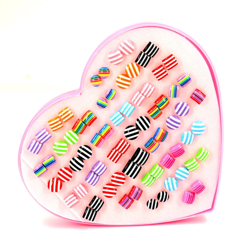 Handmade 36pairs resin rainbow earring stud sets for women candy color stud earring set for kids girl with heart display box
Handmade 36pairs resin rainbow earring stud sets for women candy color stud earring set for kids girl with heart display box
