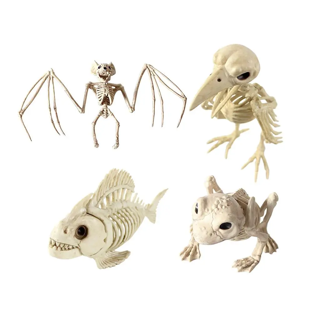 4 Types Animal Skeleton Horror Ornament PVC Bat Mouse Frog Fish Crow Skeleton Head Skeleton For Halloween Party Ornaments 1PC J2
4 Types Animal Skeleton Horror Ornament PVC Bat Mouse Frog Fish Crow Skeleton Head Skeleton For Halloween Party Ornaments 1PC J2