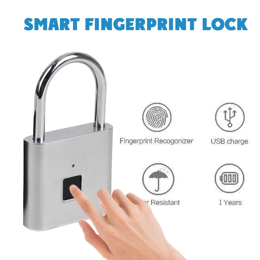 USB Rechargeable Smart Keyless Fingerprint Electric Lock IP65 Waterproof Anti-Theft Security Padlock Door Luggage Lock
USB Rechargeable Smart Keyless Fingerprint Electric Lock IP65 Waterproof Anti-Theft Security Padlock Door Luggage Lock