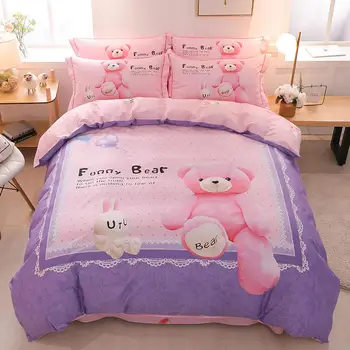 Cute Cartoon Bear Panda Dog Print Kids Bedding Set Queen King Size Duvet Cover Bedsheets Pillowcase Cotton Textiles for Children
Cute Cartoon Bear Panda Dog Print Kids Bedding Set Queen King Size Duvet Cover Bedsheets Pillowcase Cotton Textiles for Children