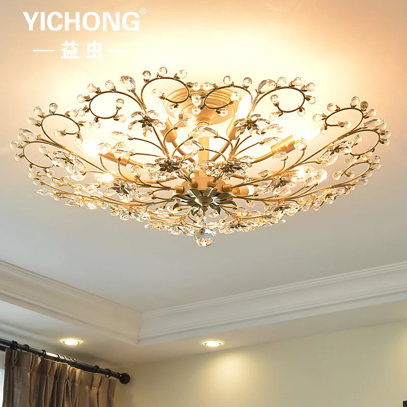 American country crystal ceiling light Modern Iron crystal led ceiling lamps for bedroom/study room/coffee bar
American country crystal ceiling light Modern Iron crystal led ceiling lamps for bedroom/study room/coffee bar