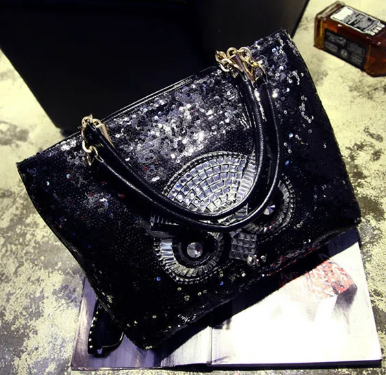 Free Shipping Sequin OWL Bag Black Famous Brand Handbag PU Leather Elegant Handbag For Women
Free Shipping Sequin OWL Bag Black Famous Brand Handbag PU Leather Elegant Handbag For Women