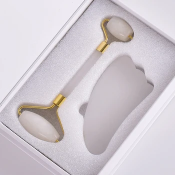 Jade Roller Scraping Tool Set Face Massage Slimming Anti Wrinkle Cellulite Crystal Gua Sha Natural White Stone Gift Box
Jade Roller Scraping Tool Set Face Massage Slimming Anti Wrinkle Cellulite Crystal Gua Sha Natural White Stone Gift Box