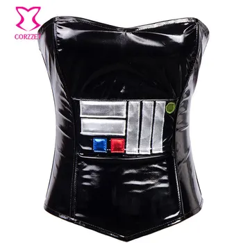 Burlesque Black PVC Leather Zipper Ovebust Corset Bustier Top Cosplay Star Wars Corsets And Bustiers Sexy Punk Gothic Clothing
Burlesque Black PVC Leather Zipper Ovebust Corset Bustier Top Cosplay Star Wars Corsets And Bustiers Sexy Punk Gothic Clothing
