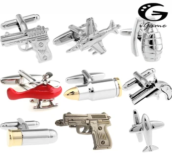 Free Shipping Men's Designer Cufflinks Gold-color Bullet Design Novelty Gun Design Cuff Links 007 War Army Series
Free Shipping Men's Designer Cufflinks Gold-color Bullet Design Novelty Gun Design Cuff Links 007 War Army Series