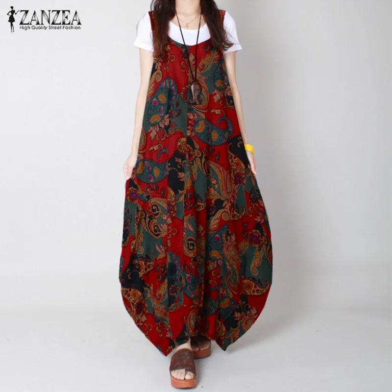 ZANZEA Women 2019 Summer Brand Cotton Vintage Flower Print Dress Sleeveless V Neck Loose Plus Size Dresses Robe Vestidos 3 Color
ZANZEA Women 2019 Summer Brand Cotton Vintage Flower Print Dress Sleeveless V Neck Loose Plus Size Dresses Robe Vestidos 3 Color