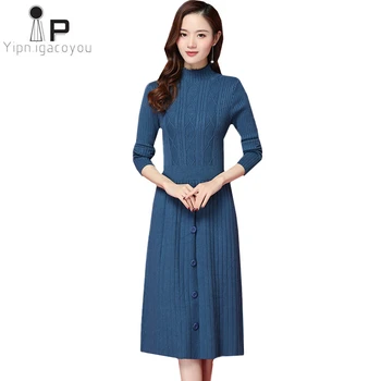 New 2020 Knitted Ladies Sweater Dress Autumn Winter Elegant High Quality Plus Size Women Dress Turtleneck Pullover Women Vestido
New 2020 Knitted Ladies Sweater Dress Autumn Winter Elegant High Quality Plus Size Women Dress Turtleneck Pullover Women Vestido