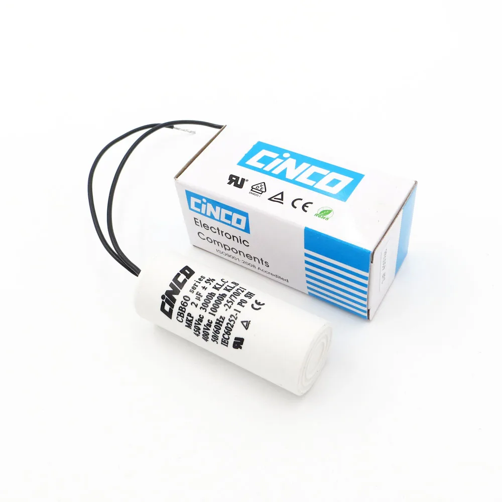 2UF 400V 450V CBB60 Motor Run Capacitor wire SH DB Polypropylene Film Ac 450VAC Water Pump electrical engine 2mfd 2mf
2UF 400V 450V CBB60 Motor Run Capacitor wire SH DB Polypropylene Film Ac 450VAC Water Pump electrical engine 2mfd 2mf