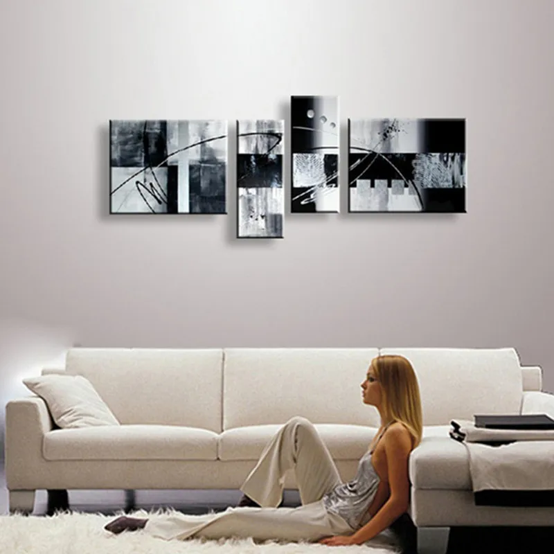 Handpainted Abstract White Black Oil Painting Modern Home Decor Wall Art Handmade Graffiti Line Canvas Paintings 4 Panel Picture
Handpainted Abstract White Black Oil Painting Modern Home Decor Wall Art Handmade Graffiti Line Canvas Paintings 4 Panel Picture