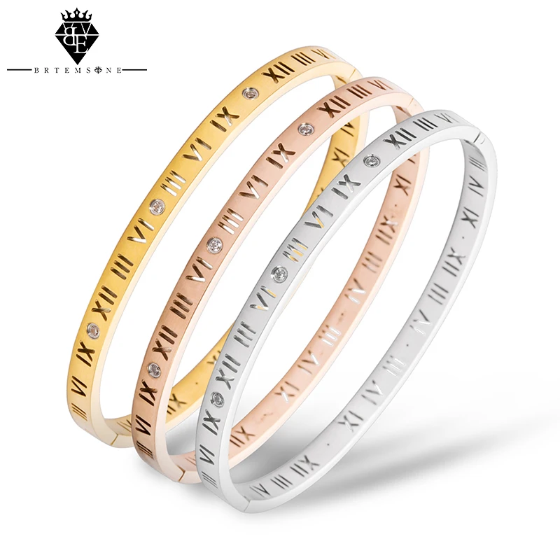 High Quality Trendy Roman Numerals Bracelets For Women Titanium Steel Bangles Rose Gold Cuff Bracelet Wedding Party Gift Jewelry
High Quality Trendy Roman Numerals Bracelets For Women Titanium Steel Bangles Rose Gold Cuff Bracelet Wedding Party Gift Jewelry