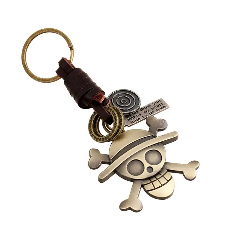 Retro braided alloy ONE PIECE Skull Skeleton leather Keychain punk Leather Key Chain
Retro braided alloy ONE PIECE Skull Skeleton leather Keychain punk Leather Key Chain