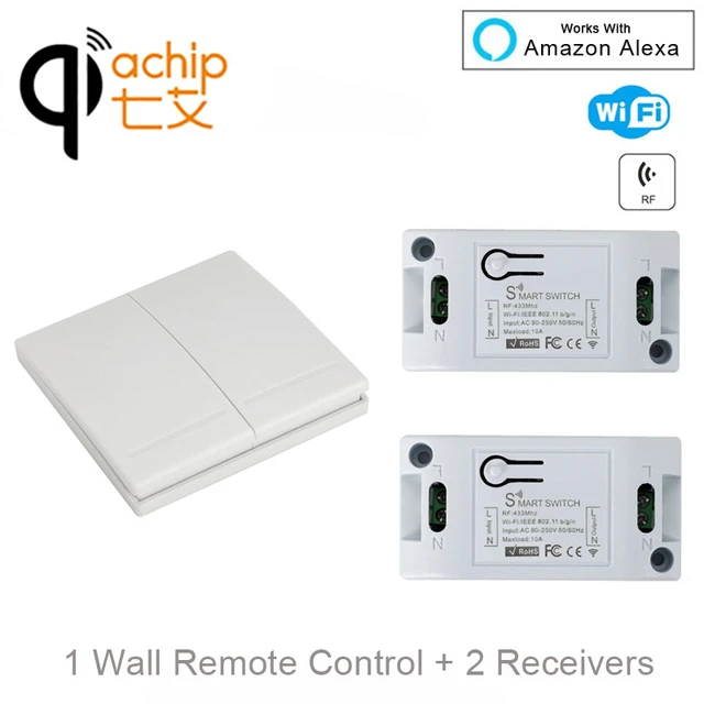 QIACHIP Wifi Wireless RF 433MHz 1CH AC 110V 220V Receiver Module +2CH 86 Wall Lamp Remote Control Switch Work With Amazon Alexa
QIACHIP Wifi Wireless RF 433MHz 1CH AC 110V 220V Receiver Module +2CH 86 Wall Lamp Remote Control Switch Work With Amazon Alexa