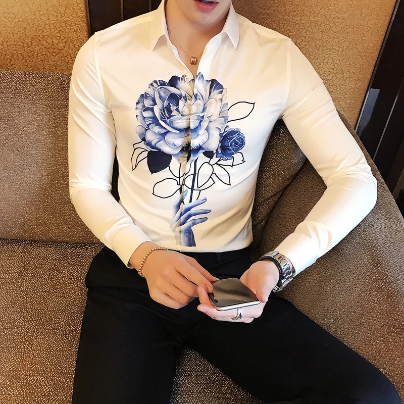 High Quality Men Shirt Korean Slim Fit Digital Print Casual Men's Social Shirts Long Sleeve Plus Size Night Club Party Shirt Men
High Quality Men Shirt Korean Slim Fit Digital Print Casual Men's Social Shirts Long Sleeve Plus Size Night Club Party Shirt Men