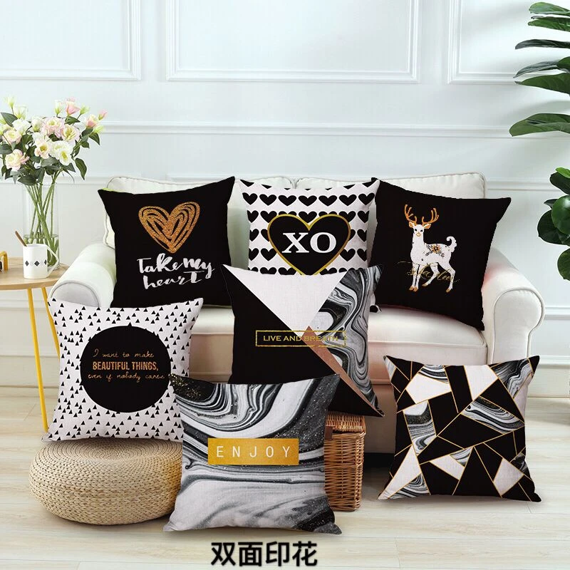 Marble Geometry Elk Black Pillows Black Couch Nordic Design Cushion Simple Strip Christmas Geometry Cushion Cojines Sofa Coussin
Marble Geometry Elk Black Pillows Black Couch Nordic Design Cushion Simple Strip Christmas Geometry Cushion Cojines Sofa Coussin
