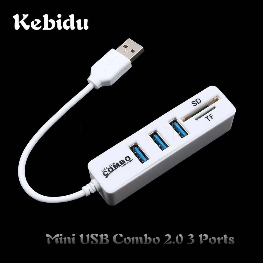 Kebidu Mini USB2.0 3 Ports+Card Reader USB Portable High Speed USB Splitter 480Mbps For SD/TF Portable For PC Laptop
Kebidu Mini USB2.0 3 Ports+Card Reader USB Portable High Speed USB Splitter 480Mbps For SD/TF Portable For PC Laptop