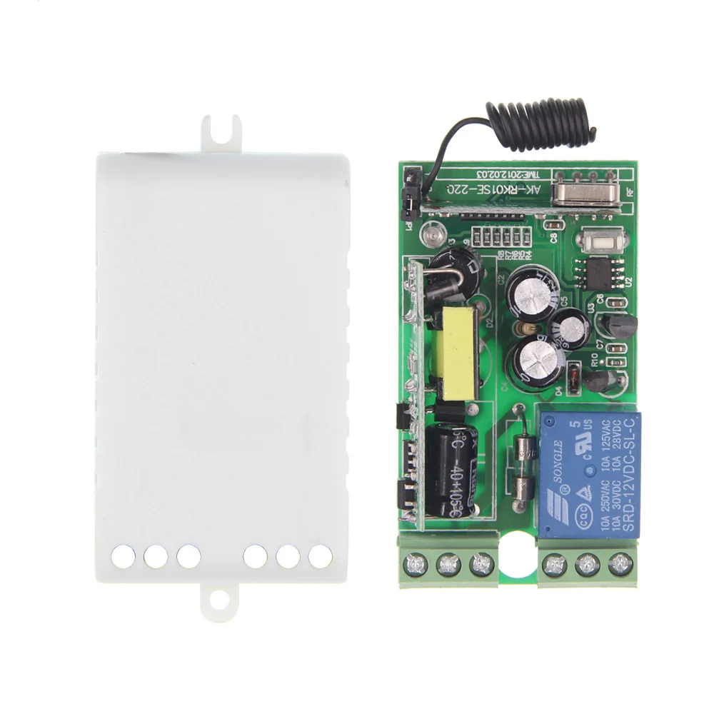 AC 85V-265V 110V 220V 230V 1 CH Channel 1CH RF Wireless Remote Control LED Light Bulb Switch System Receiver, 315 / 433 MHz
AC 85V-265V 110V 220V 230V 1 CH Channel 1CH RF Wireless Remote Control LED Light Bulb Switch System Receiver, 315 / 433 MHz