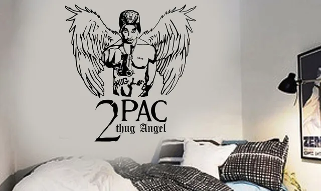 Hot Tupac Thug Angel Rapper Hip Hop Legend Diy Wall Art Sticker Hot Tupac Thug Angel Rapper Hip Hop Legend Diy Wall Art Sticker Decal Vinyl