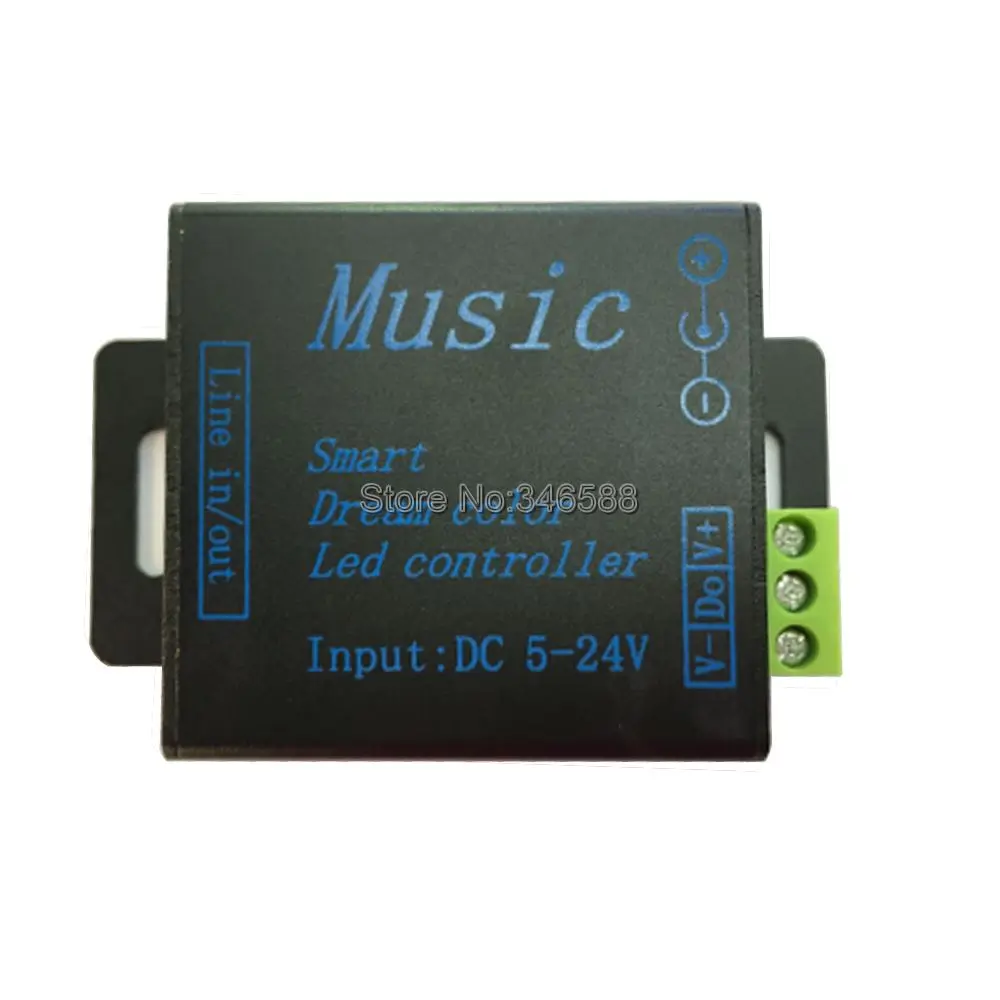 DC5V-24 V Smart Dream Color Music RGB LED контроллер работает с 250 пикселей 12В WS2811 или 5В WS2812B
