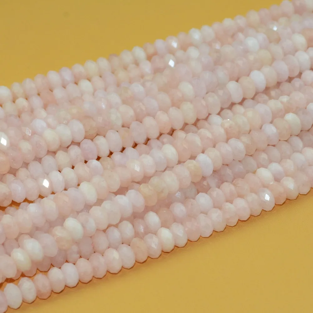 Natural Semi Precious Stone Pink Morganite Faceted Roundel Beads 7x4mm - Bright Cutting
Natural Semi Precious Stone Pink Morganite Faceted Roundel Beads 7x4mm - Bright Cutting