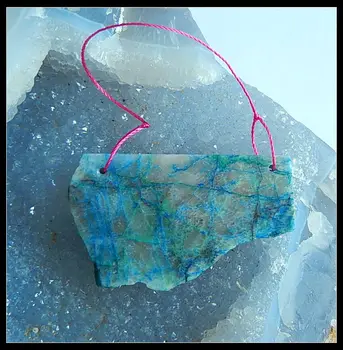 Natural Gemstone Chrysocolla Pendant Bead,Semiprecious stone Jewelry,49x29x4mm,11.5g
Natural Gemstone Chrysocolla Pendant Bead,Semiprecious stone Jewelry,49x29x4mm,11.5g