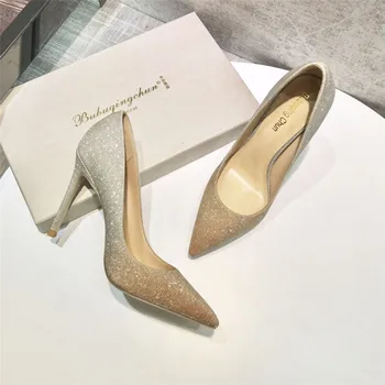 Free shipping fashion women Pumps gold silver glitter strass point toe high heels shoes party shoes bride wedding shoes 10cm 8
Free shipping fashion women Pumps gold silver glitter strass point toe high heels shoes party shoes bride wedding shoes 10cm 8