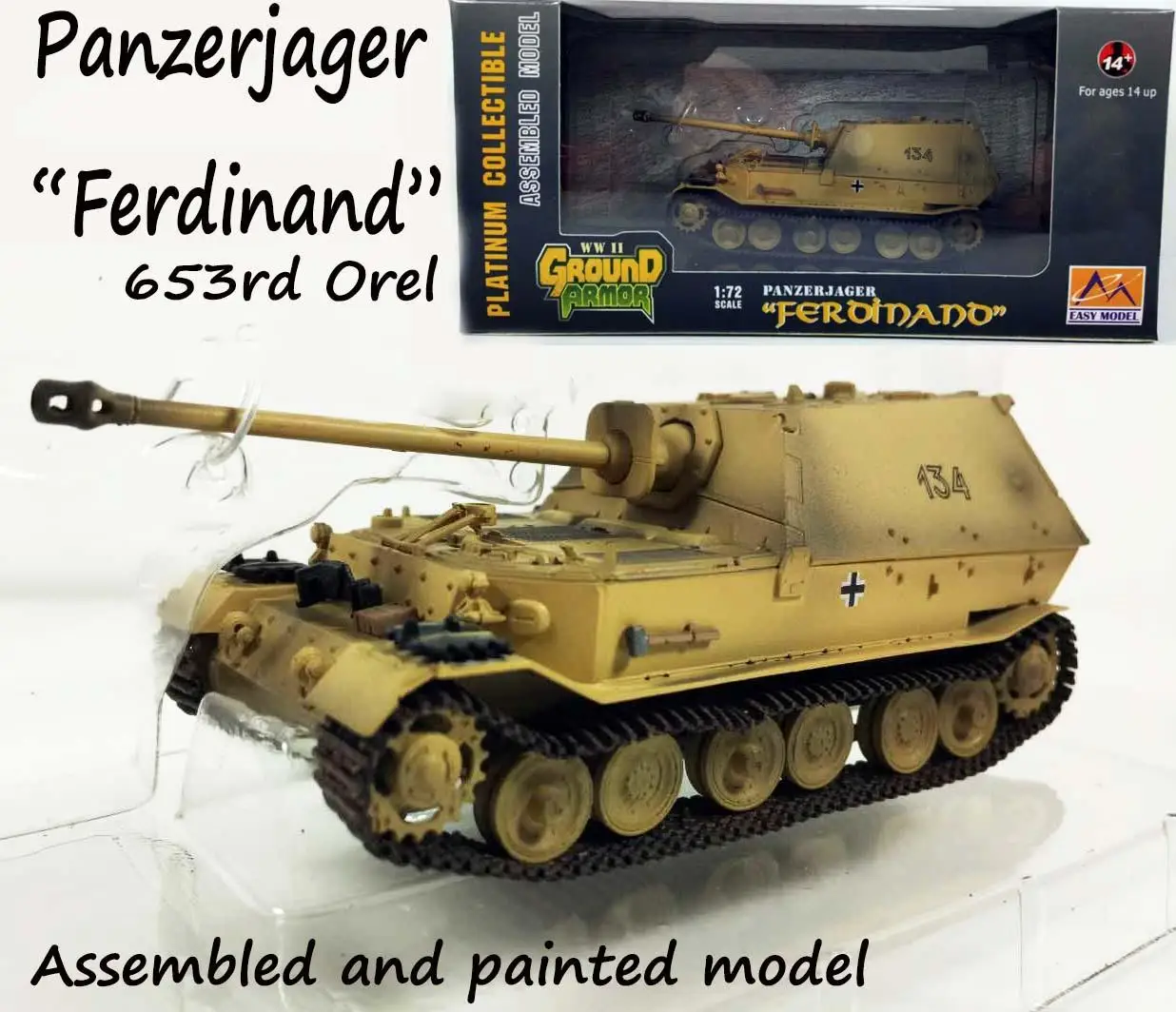 WW2 German Panzerjager Ferdinand tank destroyer 653 Orel 1:72 non diecast Easy Model
WW2 German Panzerjager Ferdinand tank destroyer 653 Orel 1:72 non diecast Easy Model