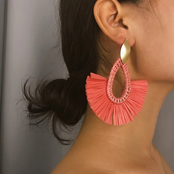 AENSOA Handmade Water Drop Tassel Earrings Summer Natural Raffia Rattan Knit Vine Weave Dangle Earrings For Women Beach Jewelry 
AENSOA Handmade Water Drop Tassel Earrings Summer Natural Raffia Rattan Knit Vine Weave Dangle Earrings For Women Beach Jewelry