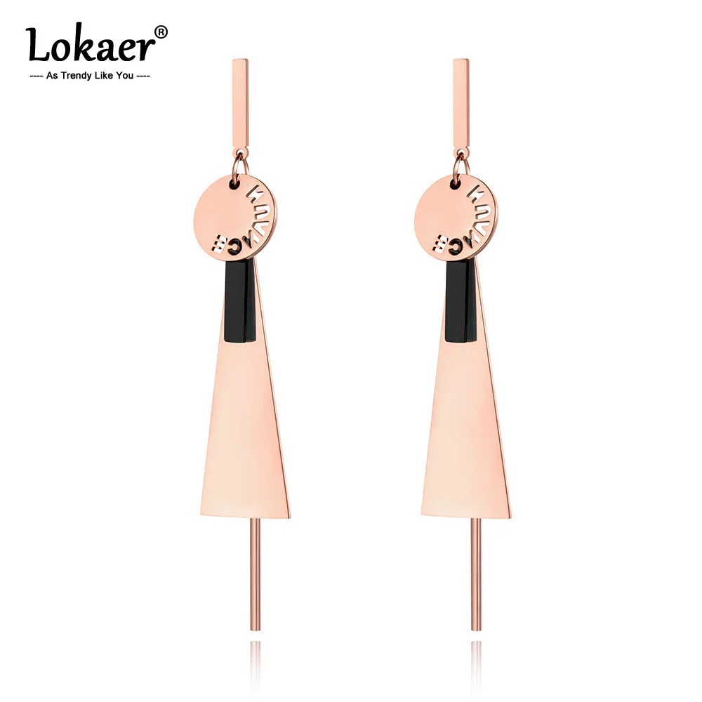 Lokaer Trendy Stainless Steel Geometric Tassel Earrings Jewelry OL Style Black/Rose Gold Color Dangle Earrings For Women E19087
Lokaer Trendy Stainless Steel Geometric Tassel Earrings Jewelry OL Style Black/Rose Gold Color Dangle Earrings For Women E19087