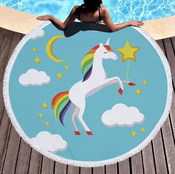 NEW Cute Printed Unicorn Microfiber Large Round Beach Towel Toalla Microfibra Thick Terry Cloth With Tassels Beach Blanket
NEW Cute Printed Unicorn Microfiber Large Round Beach Towel Toalla Microfibra Thick Terry Cloth With Tassels Beach Blanket