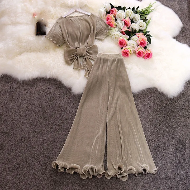 2019 Boho Lace-Up Sexy Set Sold High Waist Flare Pants Suit Women'S Chiffon 2 Piece Sets 
2019 Boho Lace-Up Sexy Set Sold High Waist Flare Pants Suit Women'S Chiffon 2 Piece Sets