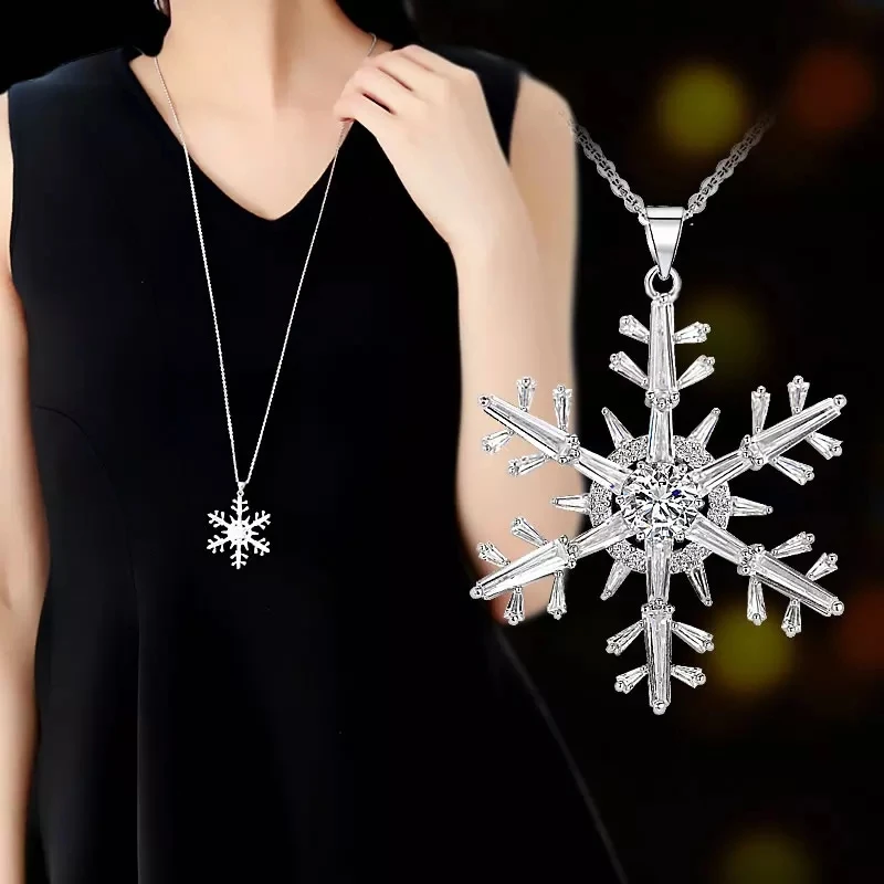SINLEERY Charm Cubic Zirocnia Snowflake Pendant Long Necklace Fashion Jewelry Womens Accessories For Christmas Gifts MY394 SSB
SINLEERY Charm Cubic Zirocnia Snowflake Pendant Long Necklace Fashion Jewelry Womens Accessories For Christmas Gifts MY394 SSB