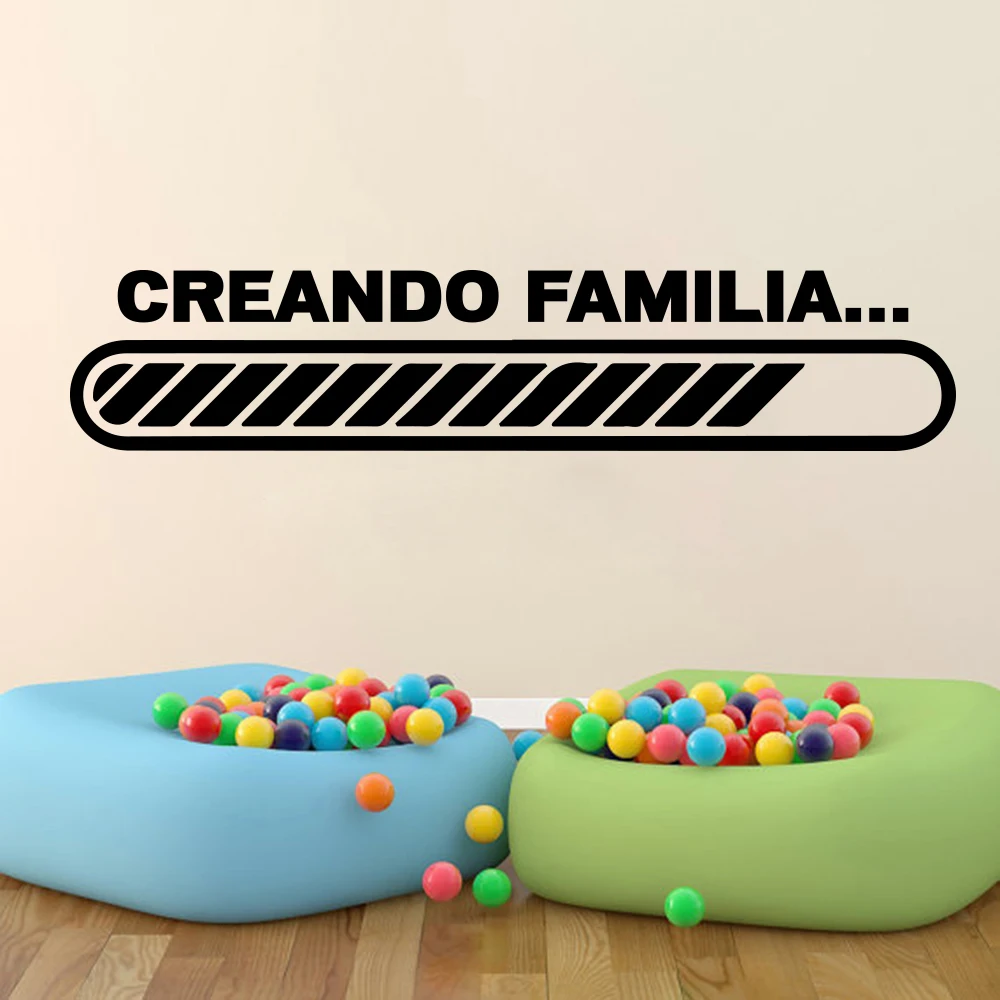 Spanish Creating Family Game Loading Wall Sticker Kitchen Bedroom Creando familia Love Quote Decal Vinyl | Дом и сад